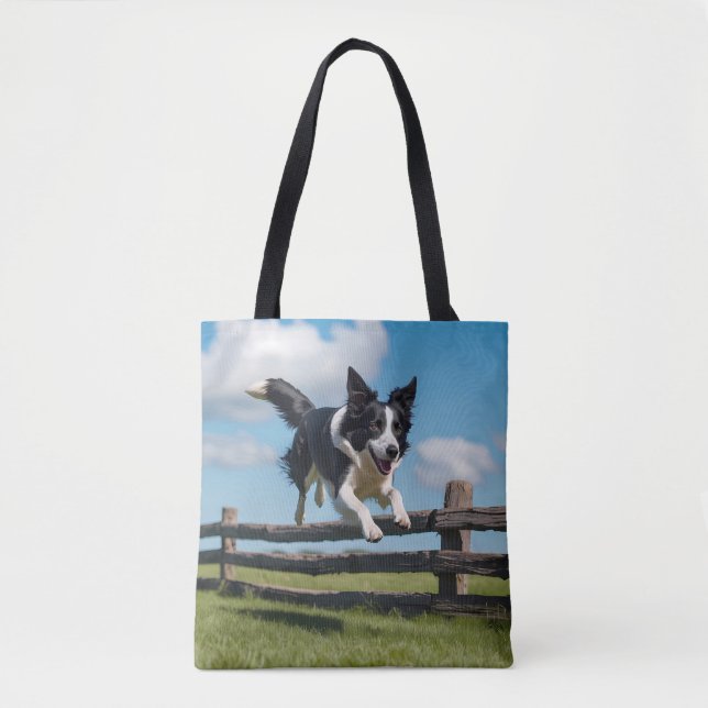 Gräns Collie Elegant Shoulder Tote Bag Tygkasse (Framsida)