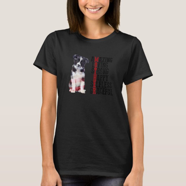Gräns Collie Fantastisk Loving Strong Lycklig Self T Shirt (Framsida)
