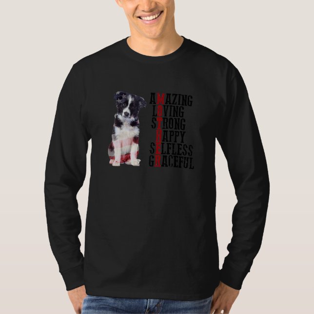 Gräns Collie Fantastisk Loving Strong Lycklig Self T Shirt (Framsida)