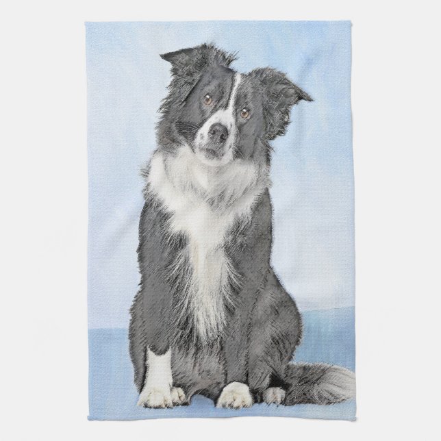 Gräns Collie-färgning - Cute Original-Hund Kökshandduk (Vertikal)