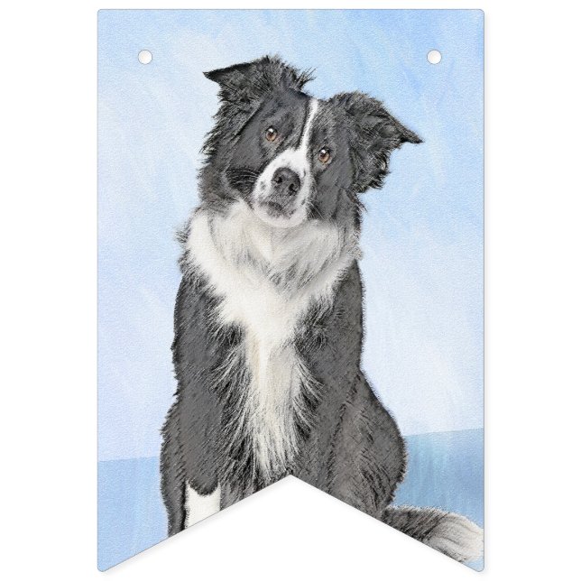 Gräns Collie-färgning - Cute Original-Hund Vimplar (Första flaggan)