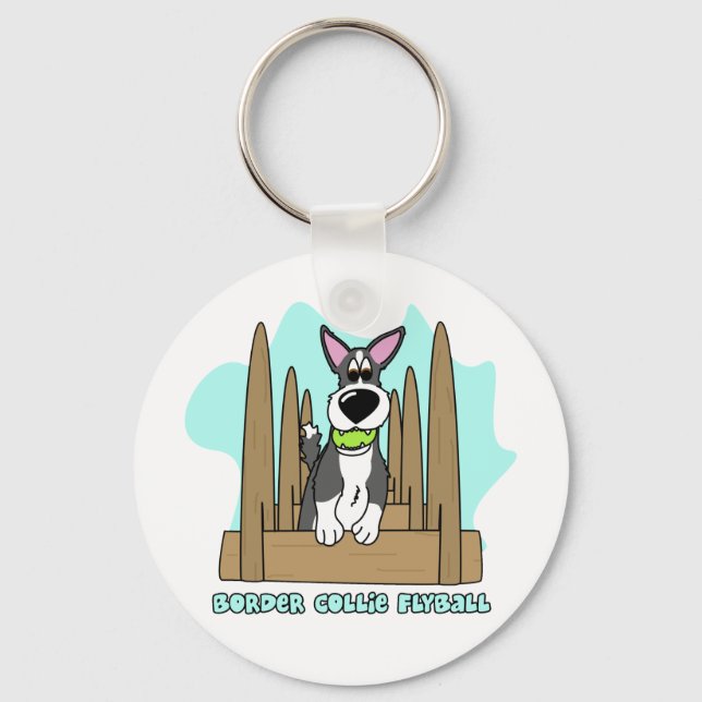 Gräns Collie Flyball Keychain Nyckelring (Framsida)
