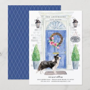 Gräns Collie Front Door Flytta Notice Inbjudningar