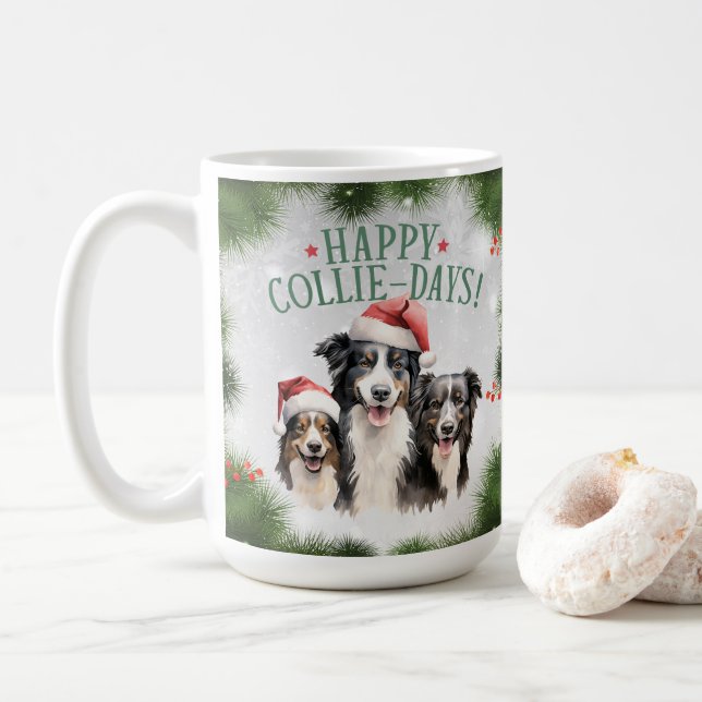 Gräns Collie Funny jul Hund Coffee Mugg (Med munk)