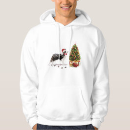 Gräns Collie Funny jul Hund med Träd Hoodie