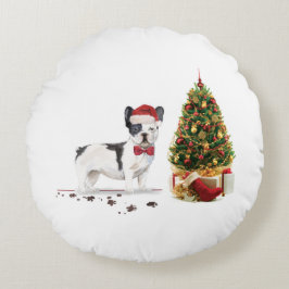 Gräns Collie Funny jul Hund med Träd Rund Kudde