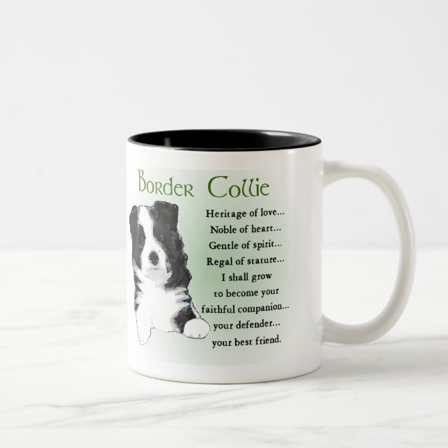 Gräns Collie-gåvor Två-Tonad Mugg (Höger)