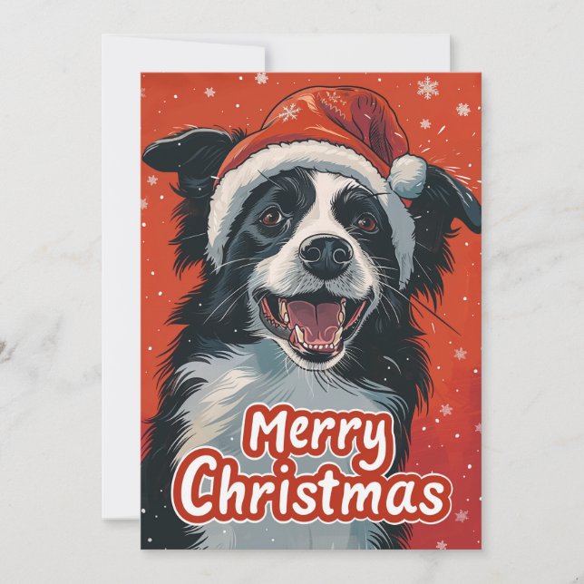 Gräns Collie God jul Julkort (Framsida)