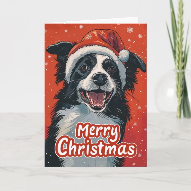 Gräns Collie God jul Personlig Helgkort (Framsida)