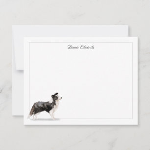 Gräns Collie Grått Gräns Personlig Note Card Anteckningskort