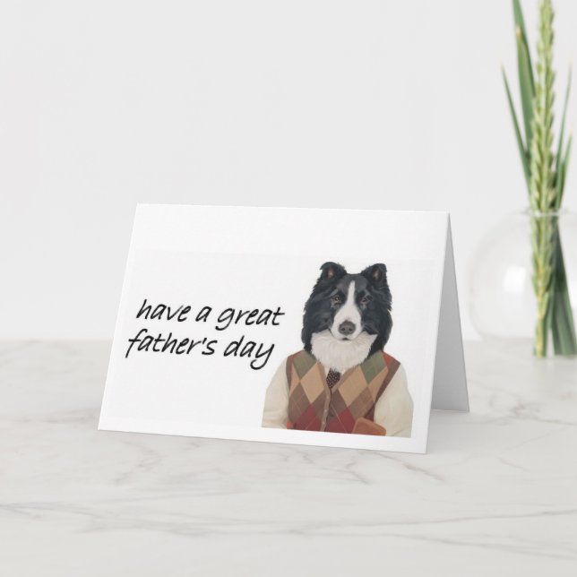 Gräns Collie Greeting Card~Fars dag Kort (Framsida)