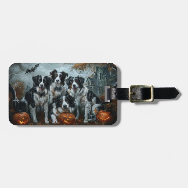 Gräns Collie Halloween Night Doggy Delight Bagagebricka (Horisontell Framsida)