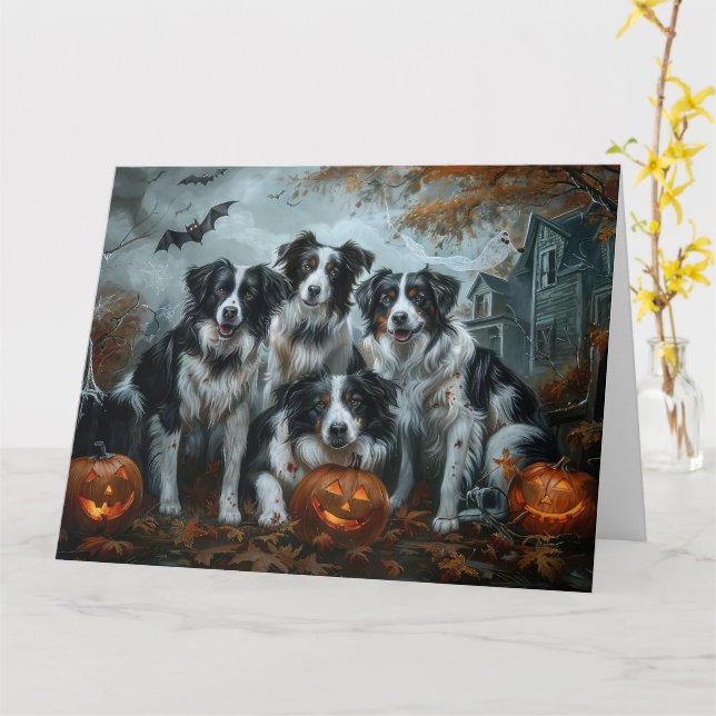 Gräns Collie Halloween Night Doggy Delight Kort (Gul blomma)
