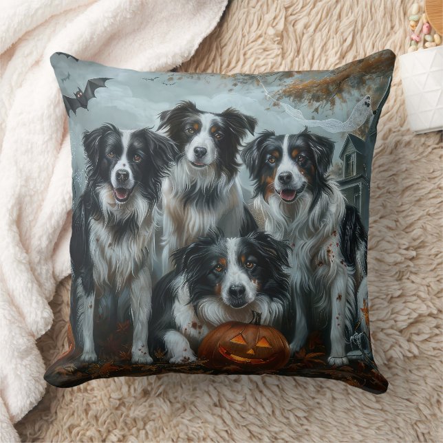 Gräns Collie Halloween Night Doggy Delight Kudde (Filt)
