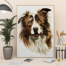 Gräns Collie Hand-Pavisserligen Illustration