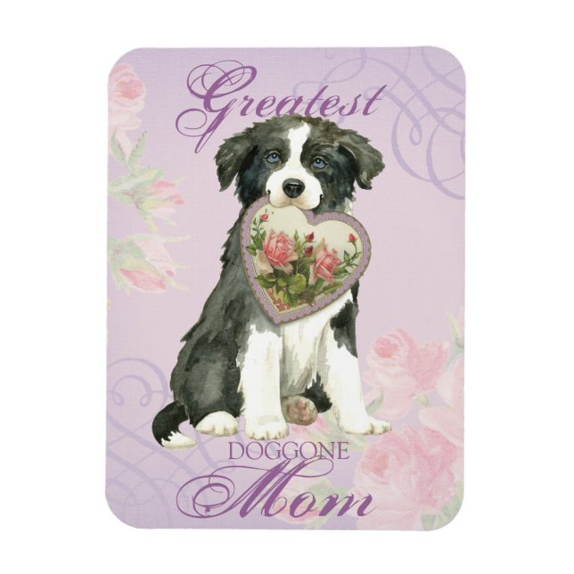 Gräns Collie Heart Mamma Magnet (Vertikal)