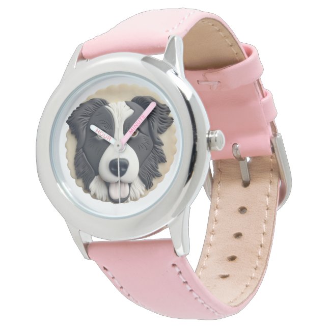Gräns Collie Hund 3D Inspired Armbandsur (Vinklad)