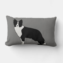 Gräns Collie Hund Abstrakt Illustration Grått Lumbarkudde