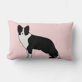 Gräns Collie Hund Abstrakt Illustration Rosa Lumbarkudde