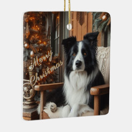 Gräns Collie Hund älskare julklapp Ornament