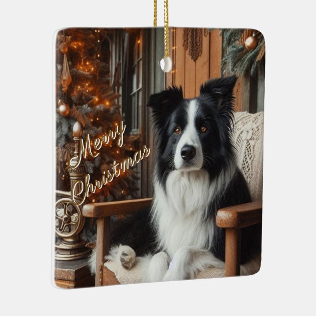 Gräns Collie Hund älskare julklapp Ornament (Höger)