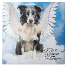 Gräns Collie Hund Angel Anpassningsbar Pet Memoria Kakelplatta
