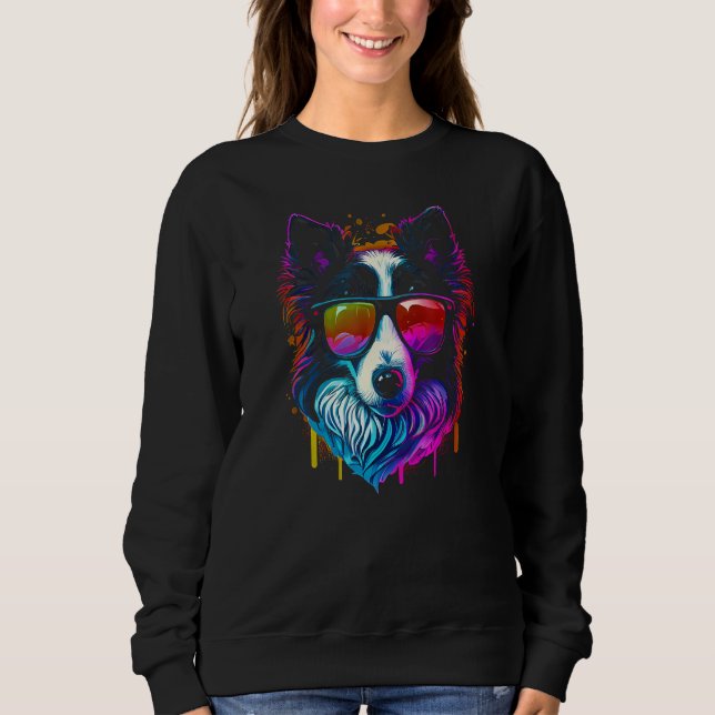 Gräns Collie hund art Gräns Collie T Shirt (Framsida)