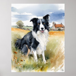 Gräns Collie - Hund Art Print Poster