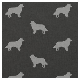Gräns Collie Hund aveln Silhouettes Patterned Tyg