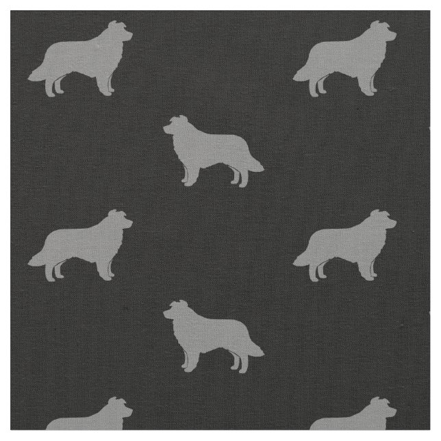 Gräns Collie Hund aveln Silhouettes Patterned Tyg (Närbild)