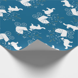 Gräns Collie Hund Baby Shower Puppy Blue Boy Presentpapper