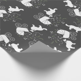 Gräns Collie Hund Baby Shower Puppy Grått Presentpapper