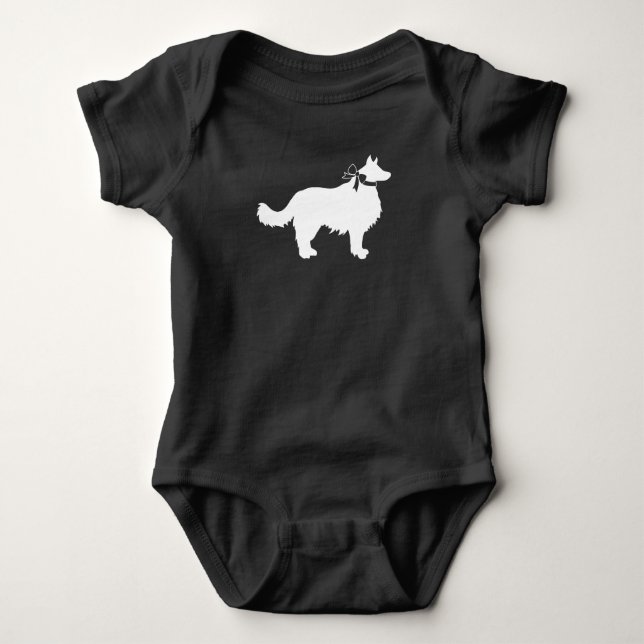 Gräns Collie Hund Baby Shower Puppy Grått T Shirt (Framsida)