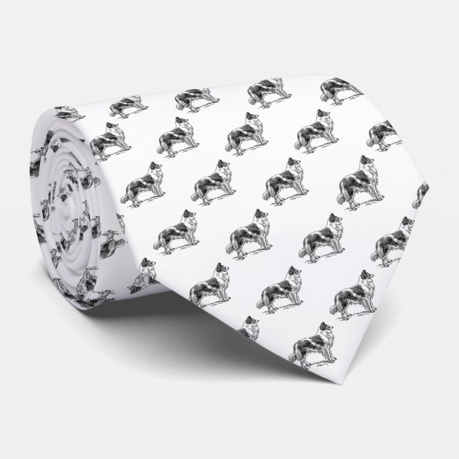 Gräns Collie Hund Black White Slips (Rullad)