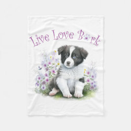 Gräns Collie Hund Blommigten Mamma Fleecefilt