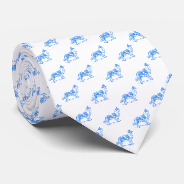 Gräns Collie Hund Blue White Slips (Rullad)