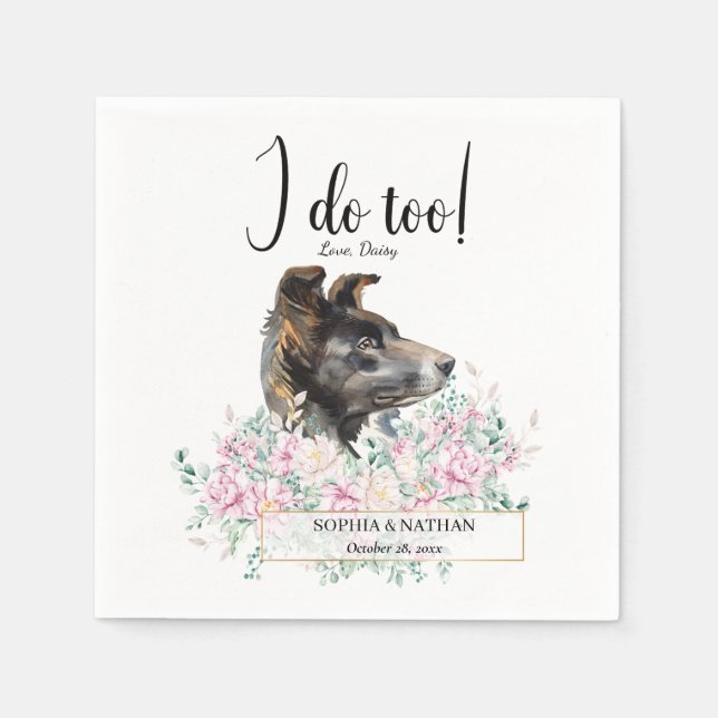 Gräns Collie Hund Cocktail Napkins Pappersservett (Framsidan)