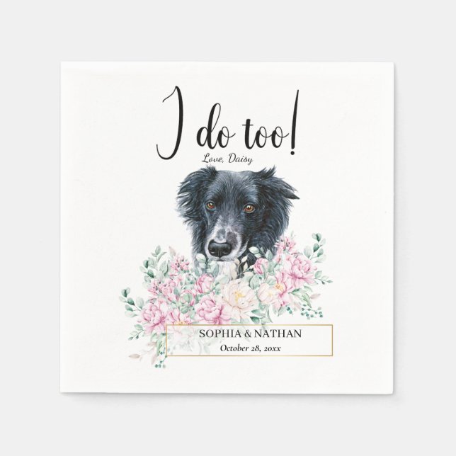 Gräns Collie Hund Cocktail Napkins Pappersservett (Framsidan)
