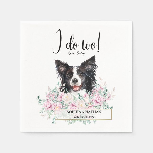 Gräns Collie Hund Cocktail Napkins Pappersservett (Framsidan)