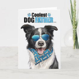 Gräns Collie Hund Coolest Pappa Fars dag Helgkort
