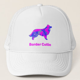 Gräns Collie Hund Cute Rosa Silhouette Anpassnings Keps