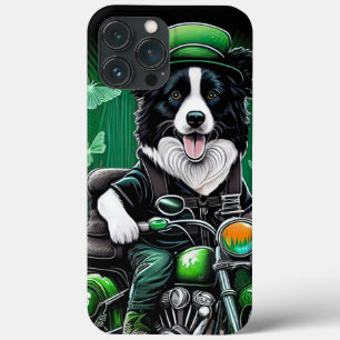 Gräns Collie Hund Driving Bike St. Patrick's Day