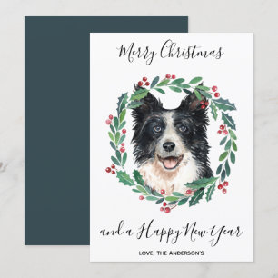 Gräns Collie Hund Elegant God jul Julkort