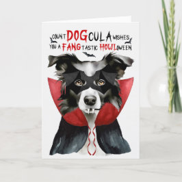 Gräns Collie Hund Funny Count DOGcula Halloween Helgkort