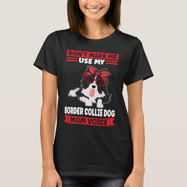Gräns Collie Hund, Gräns Collie Mamma T Shirt (Framsida)
