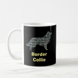 Gräns Collie Hund Gult & Black Grid Line Kaffemugg