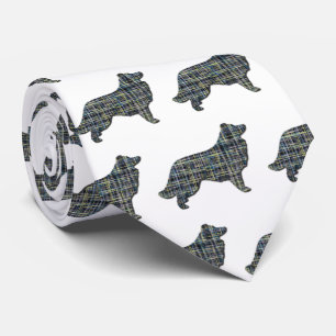 Gräns Collie Hund Gult & Black Grid Line White Slips