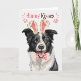 Gräns Collie Hund i Bunny Öron för Påsk Helgkort