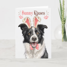 Gräns Collie Hund i Bunny Öron för Påsk Helgkort