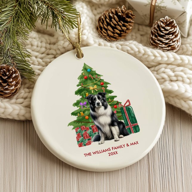 Gräns Collie Hund - jul, Personlig Julgransprydnad Keramik (Skapare uppladdad)